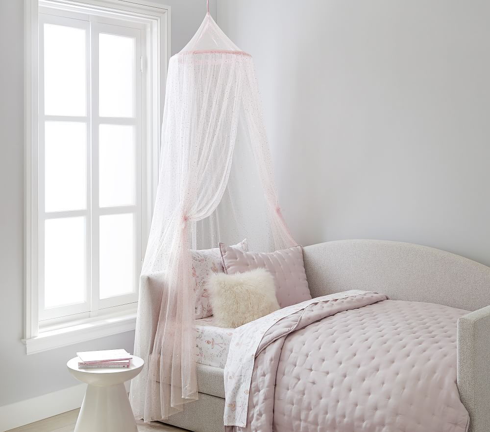 Blush Iridescent Glitter Canopy